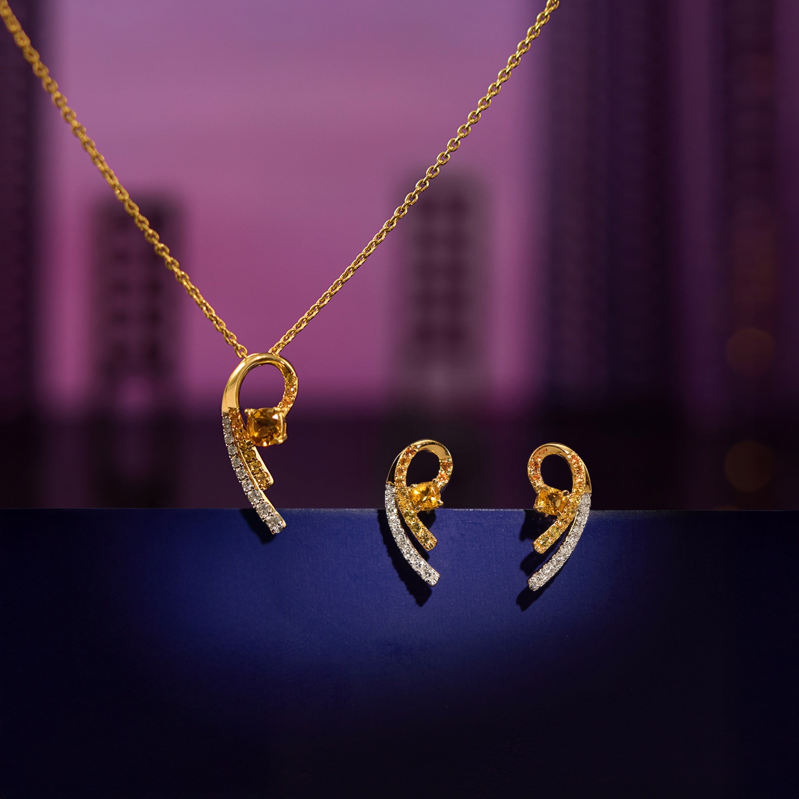 Mellow Yellow Gemstone Pendant Set