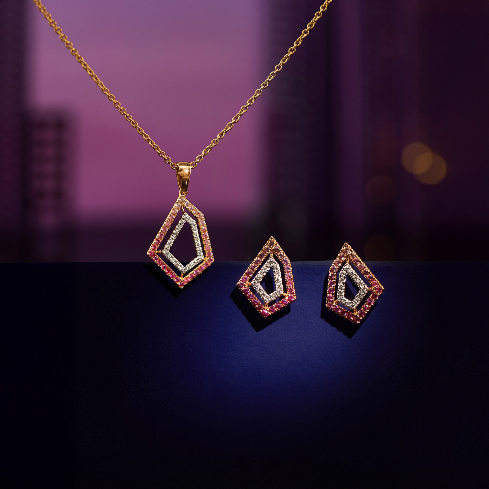 Scarlet Embers Gemstone Pendant Set