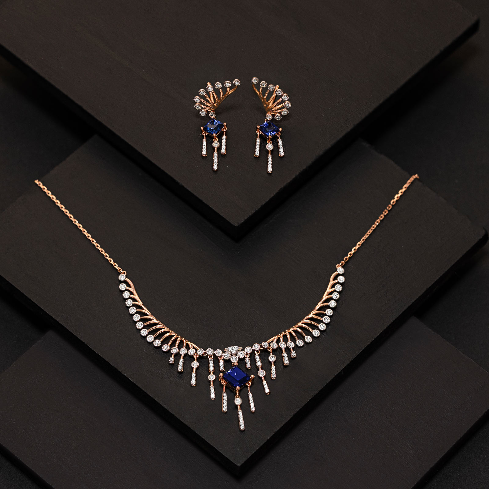 Blue Mirage Gemstone Necklace Set