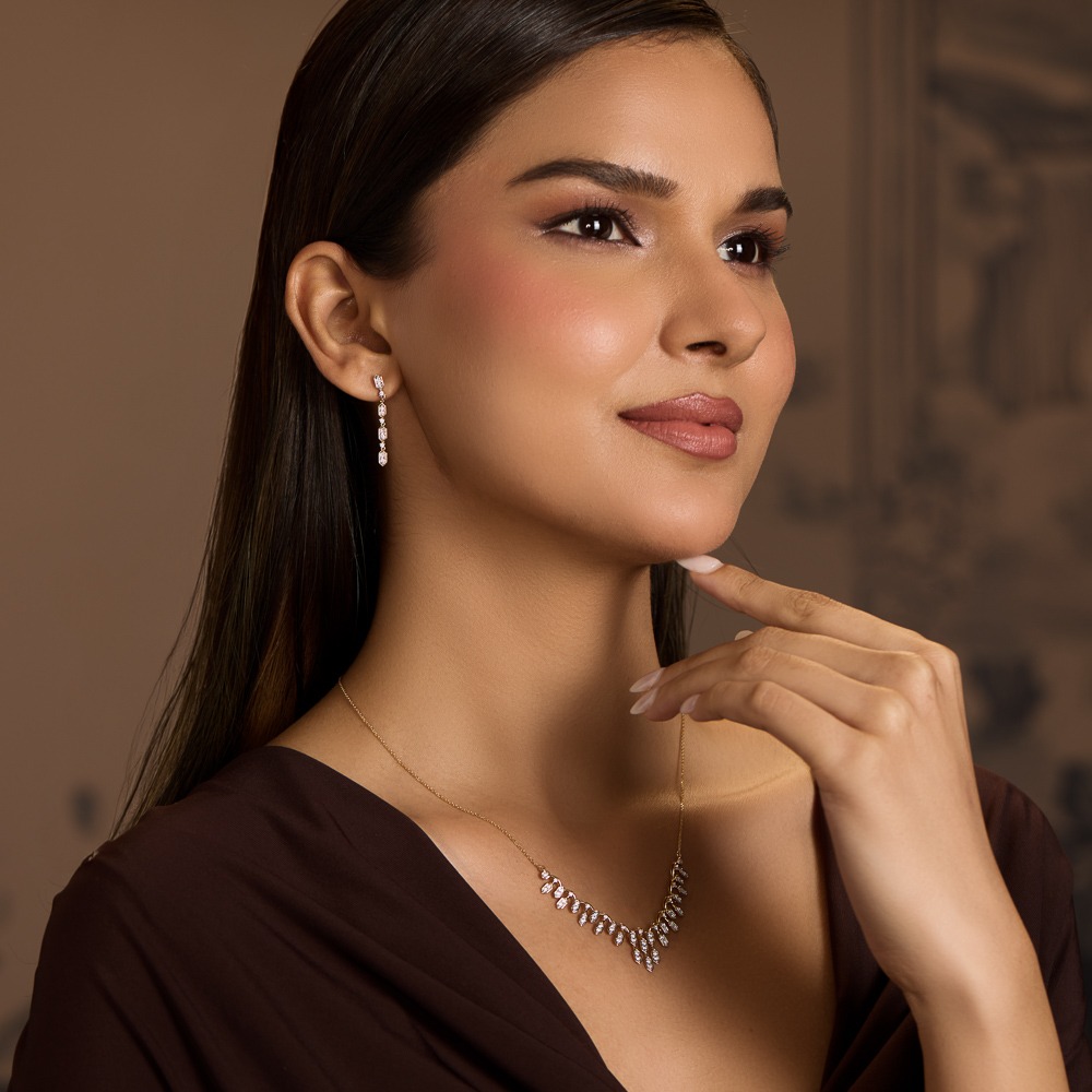 Radiant Hexa Diamond Necklace Set