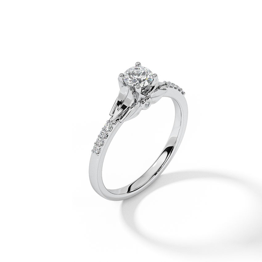 Skye Leaf Solitaire Ring