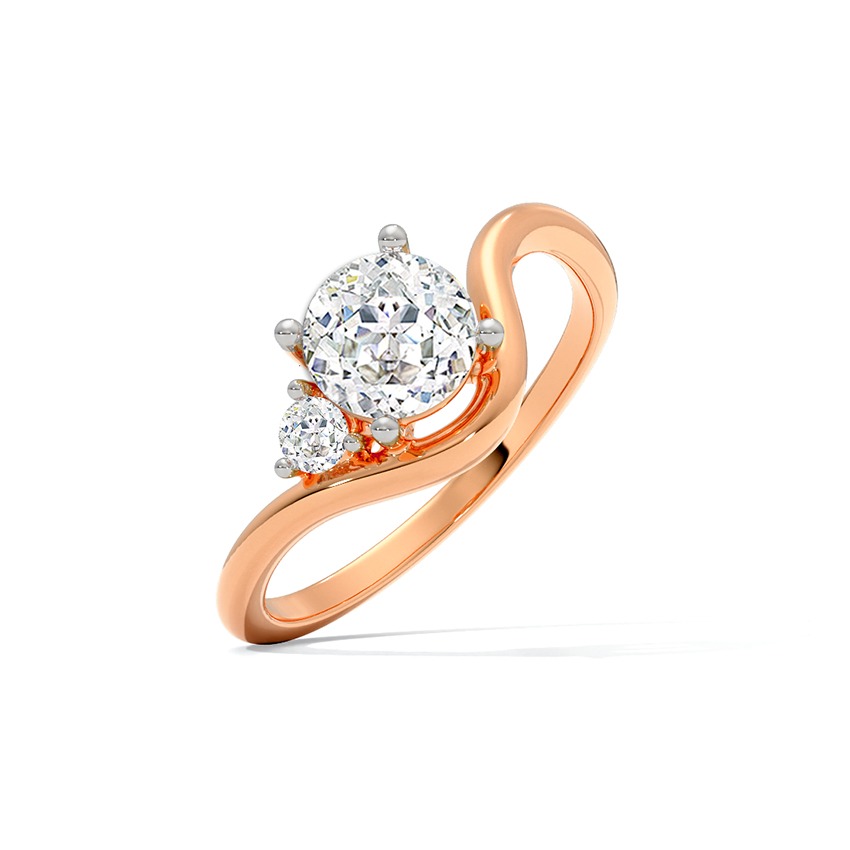 Meander 73 Cuts Solitaire Ring