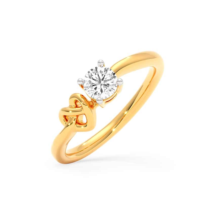 Interwined Heart Solitaire Ring