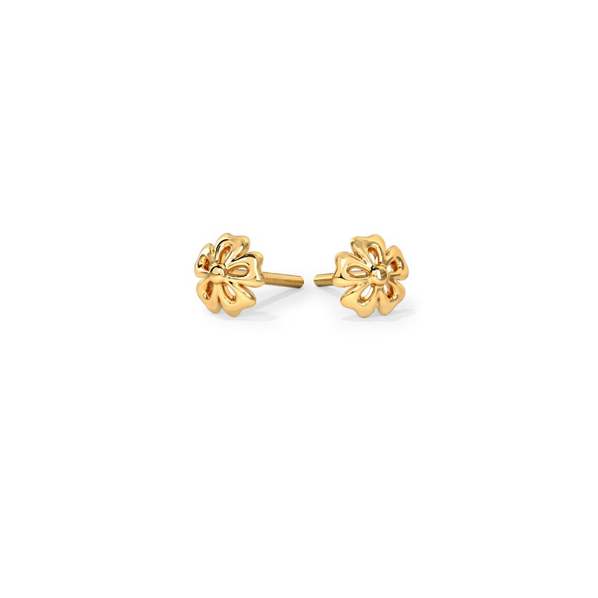 Tiny Floret Kids' Gold Earrings