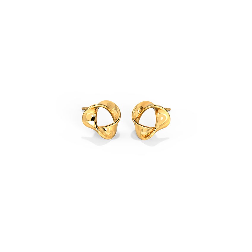 Winding Gold Stud Earrings