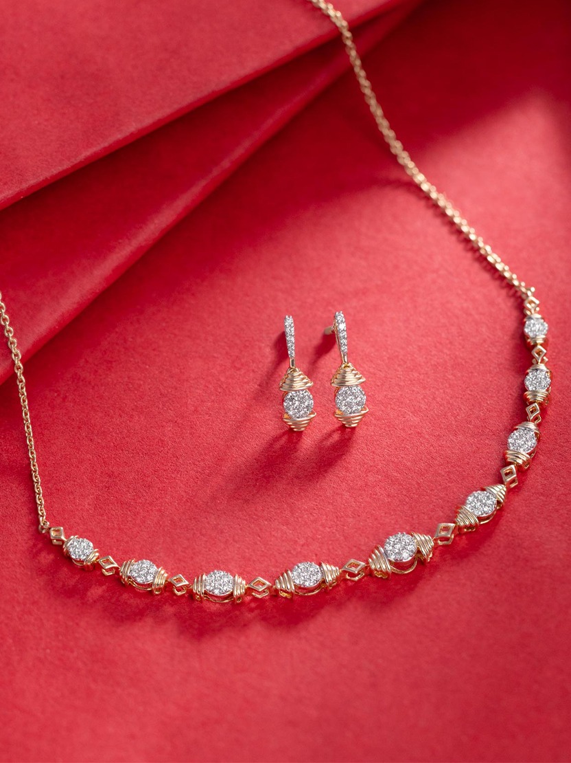 real diamond necklace set