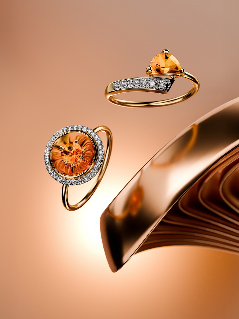 Citrine gemstone engagement rings