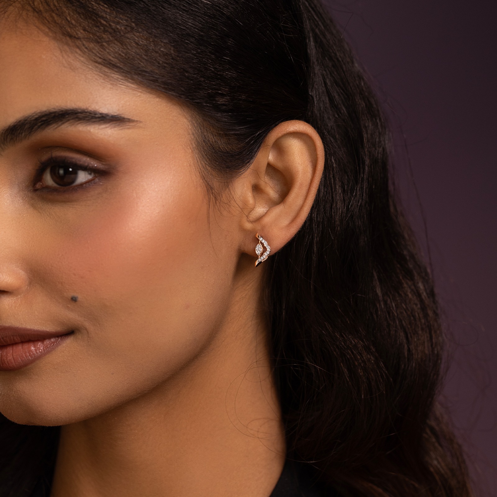 Fuchsia Flip Gemstone Stud Earrings