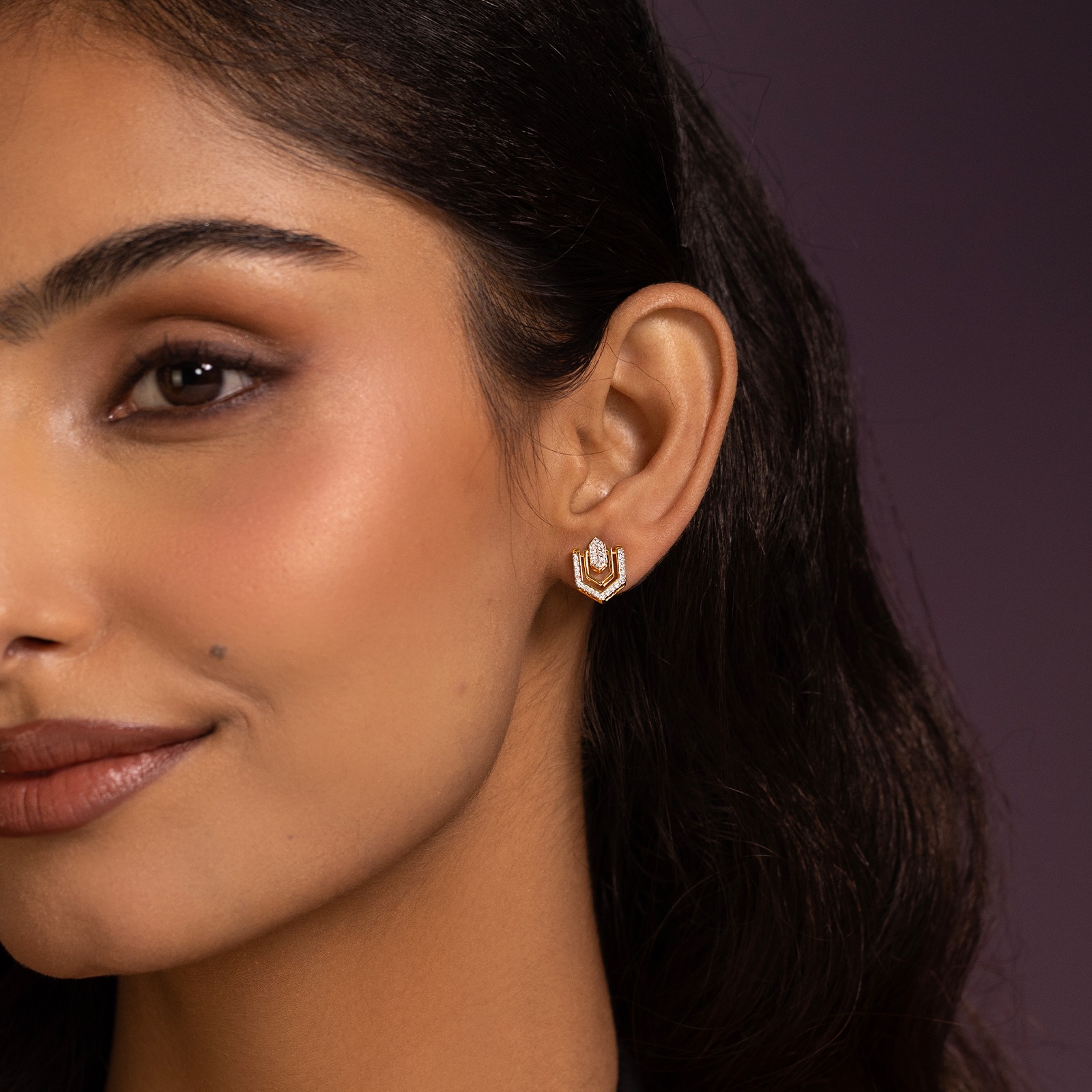 Raven Flip Diamond Stud Earrings