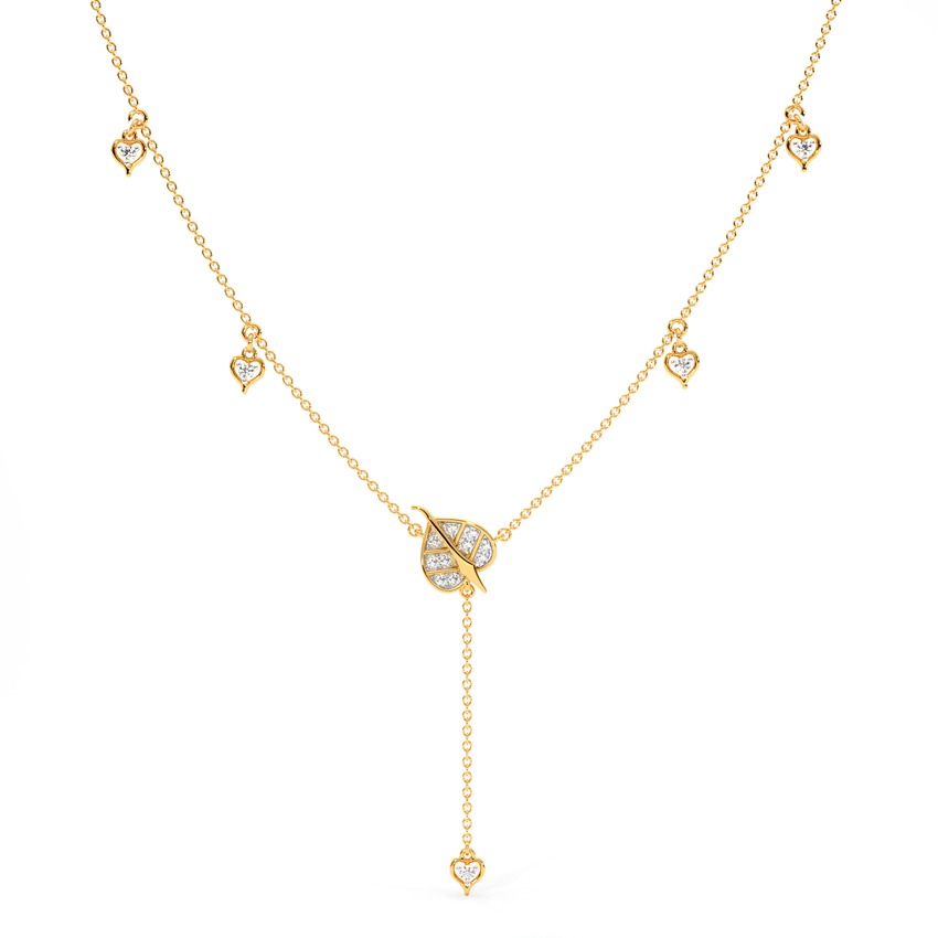 Peepal Leaf Diamond Necklace