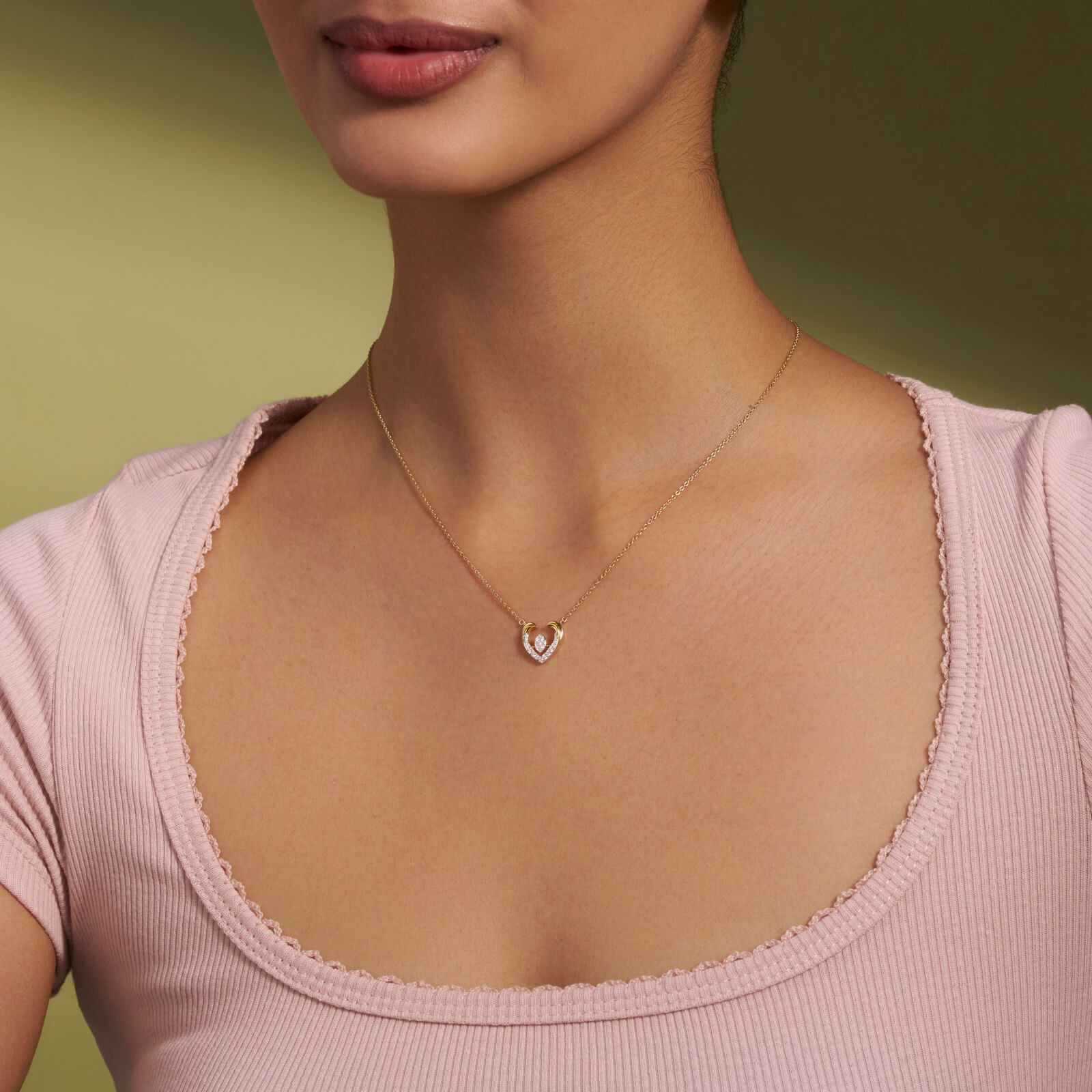 Open Heart Diamond Necklace