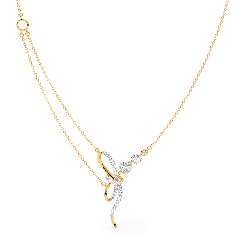 Gleaming Bow Diamond Necklace