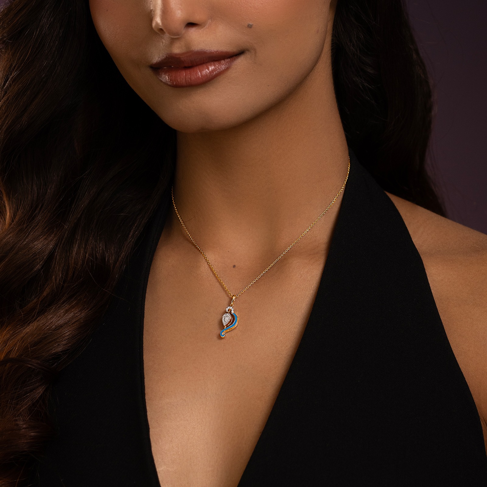 Swirly Flip Diamond Pendant