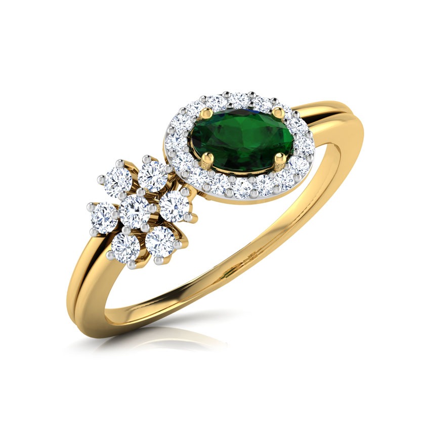 Greenish Starlight Diamond Ring