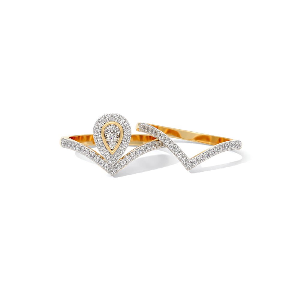 Droplet Diamond Bridal Set Ring