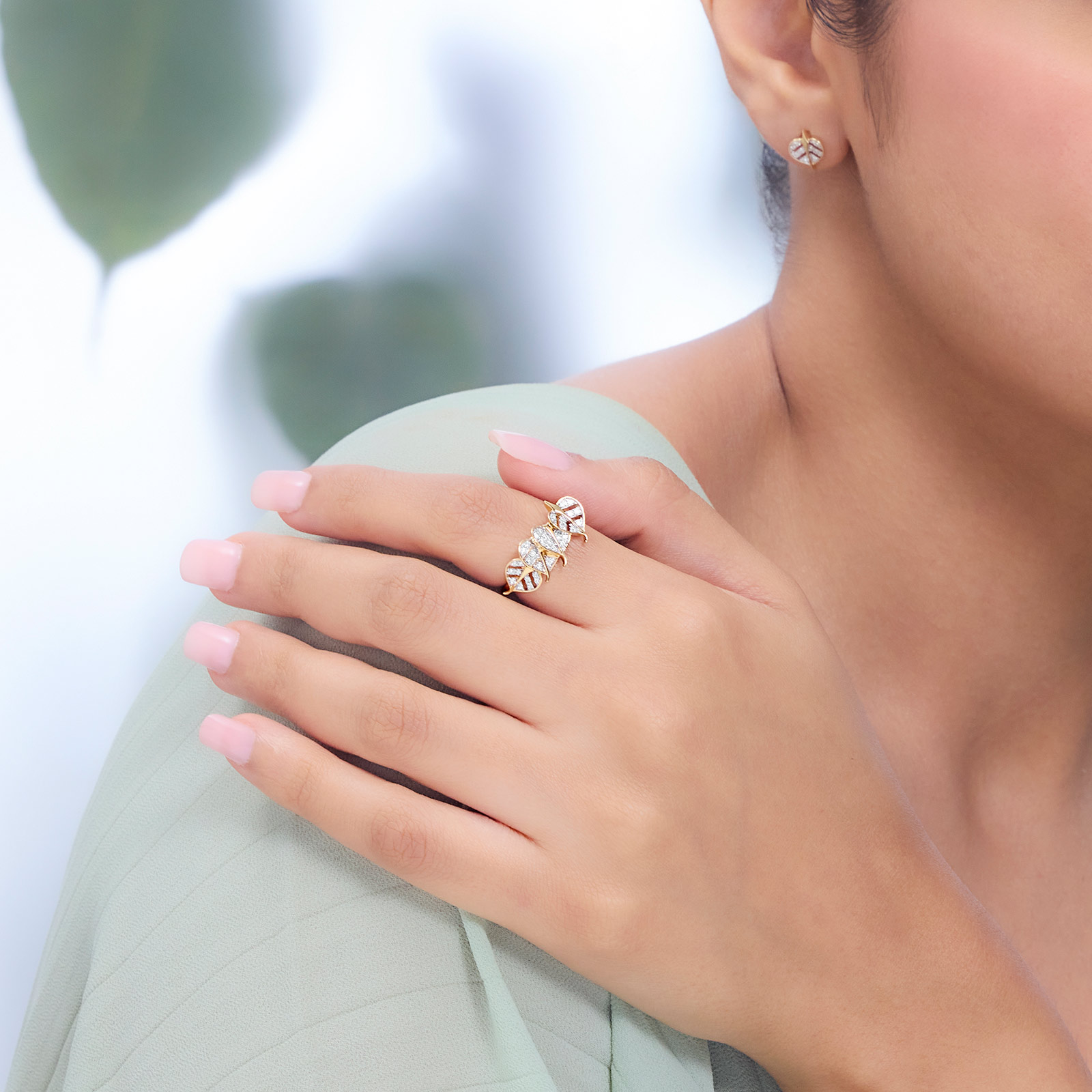 Peepal Leaf Diamond Ring
