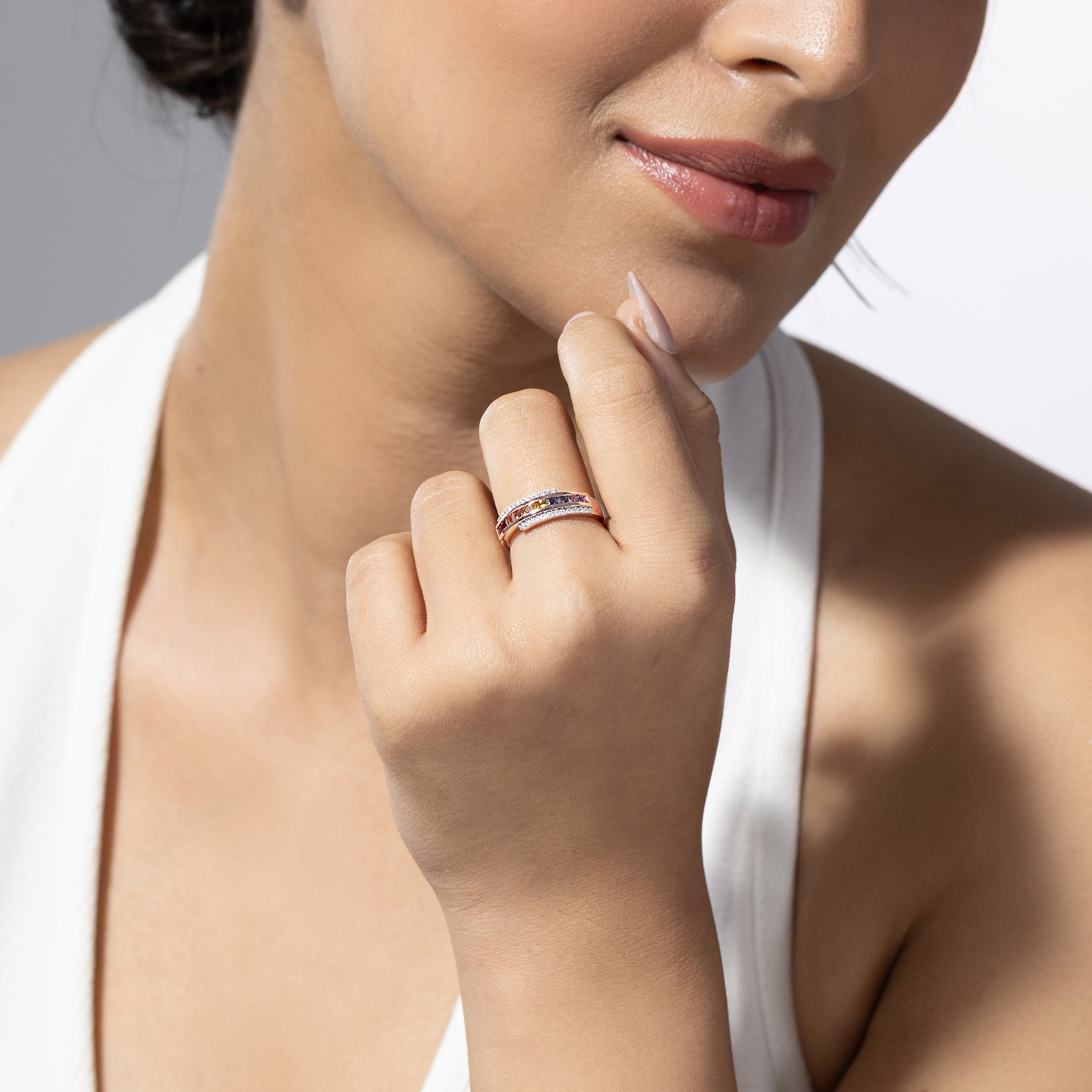 Rainbow Shine Gemstone Ring