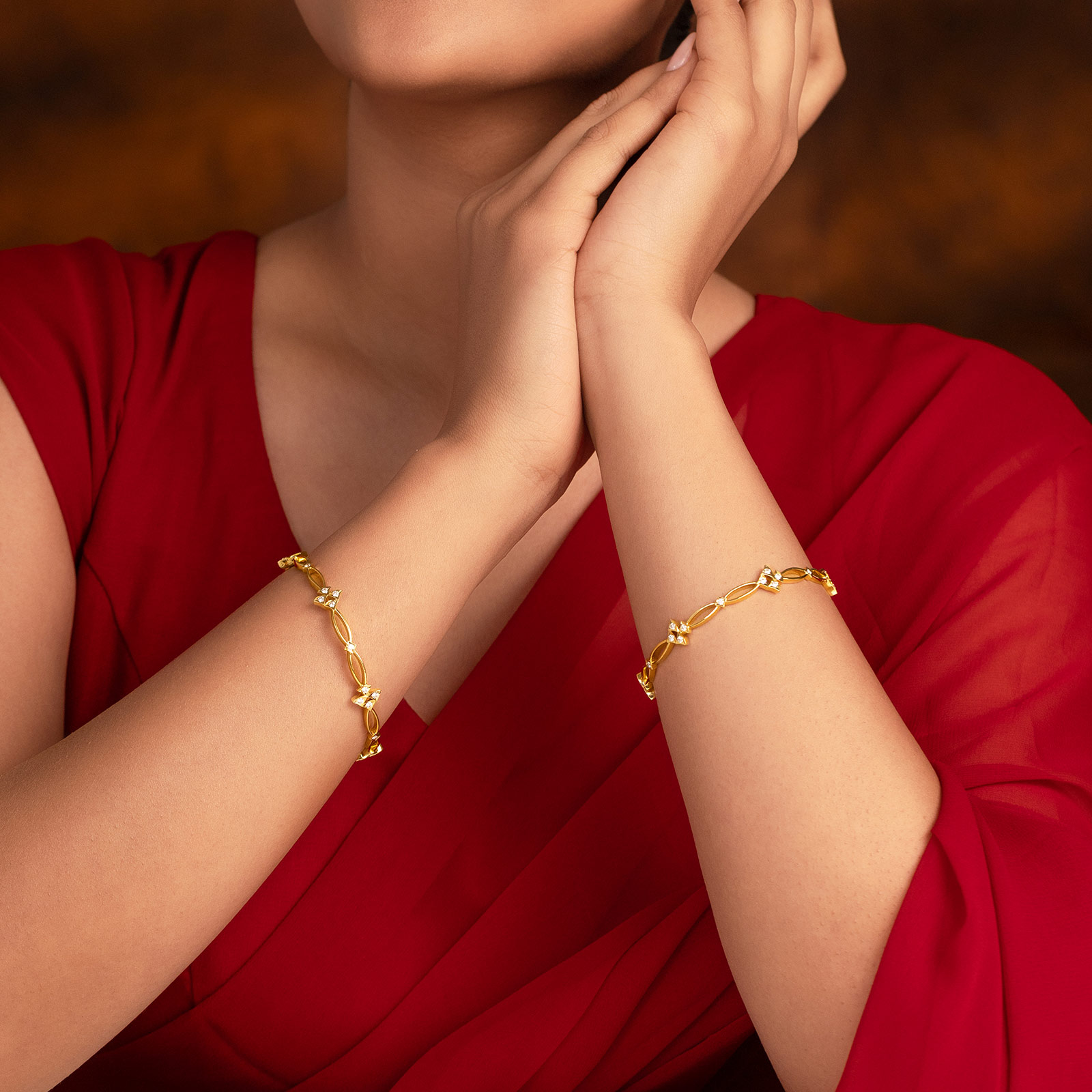 Malar 22k Gold and Diamond Bangle
