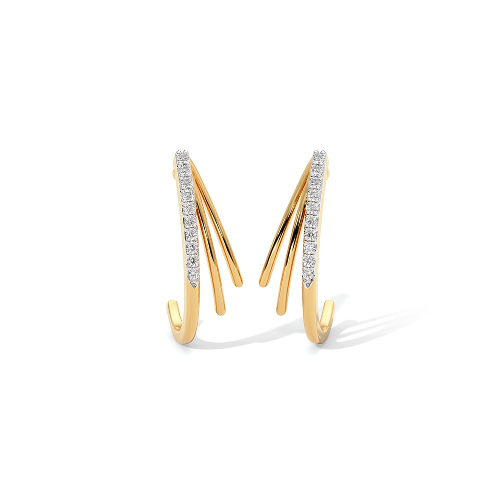 Fernline Diamond Hoop Earrings