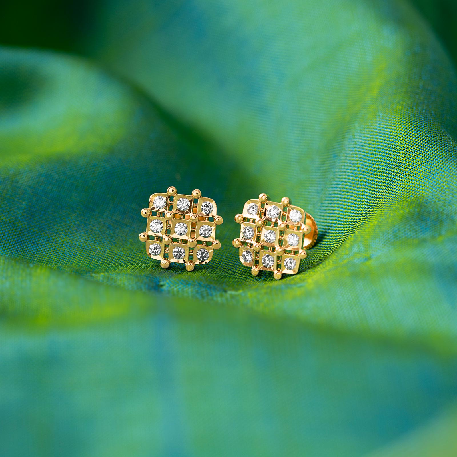 Camaccir 22k Gold and Diamond Stud Earrings