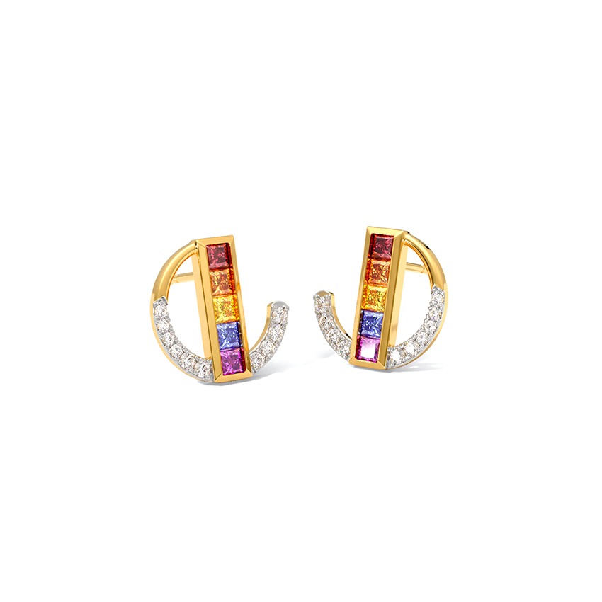 Rainbow Bliss Gemstone Stud Earrings
