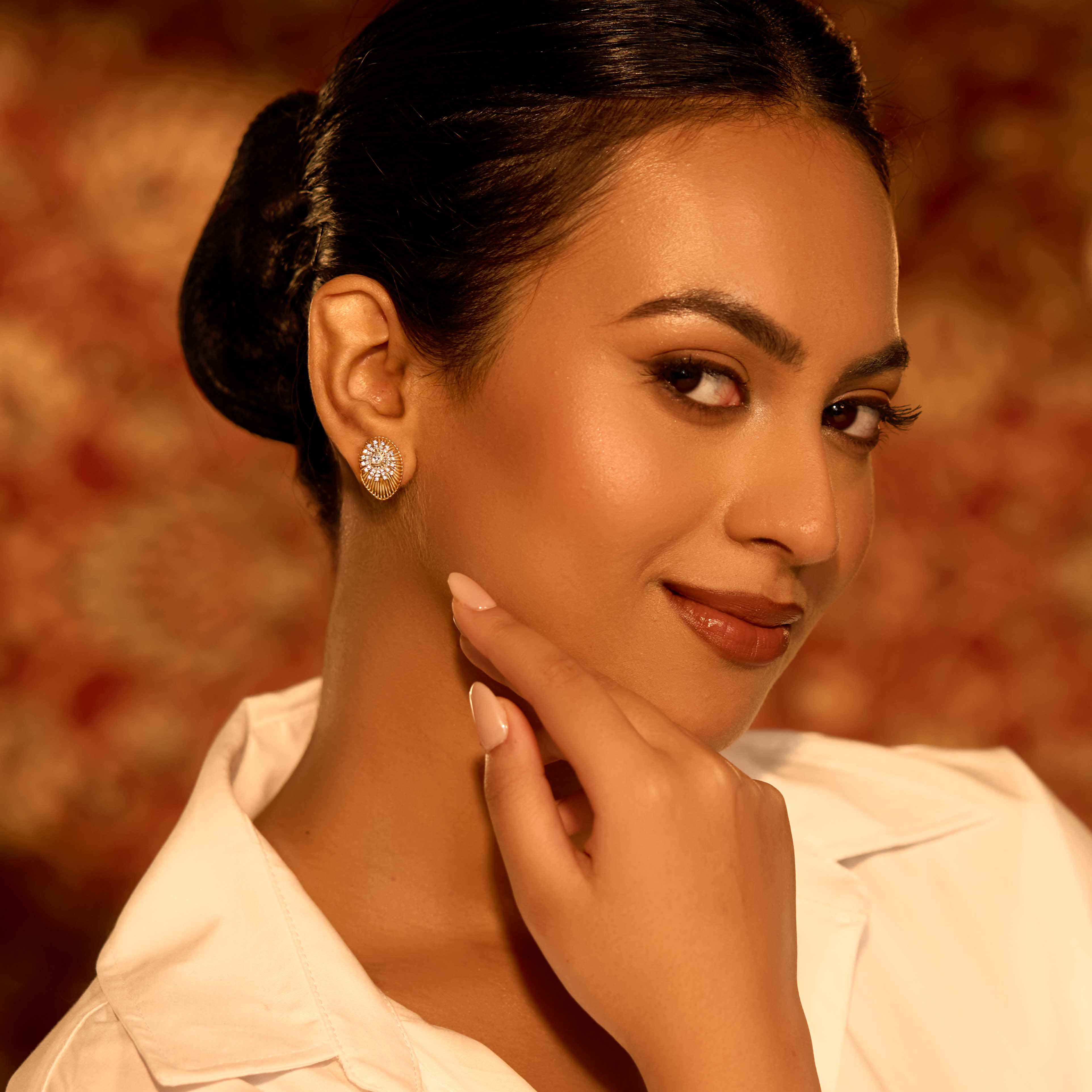 Caelis Polki Diamond Stud Earrings