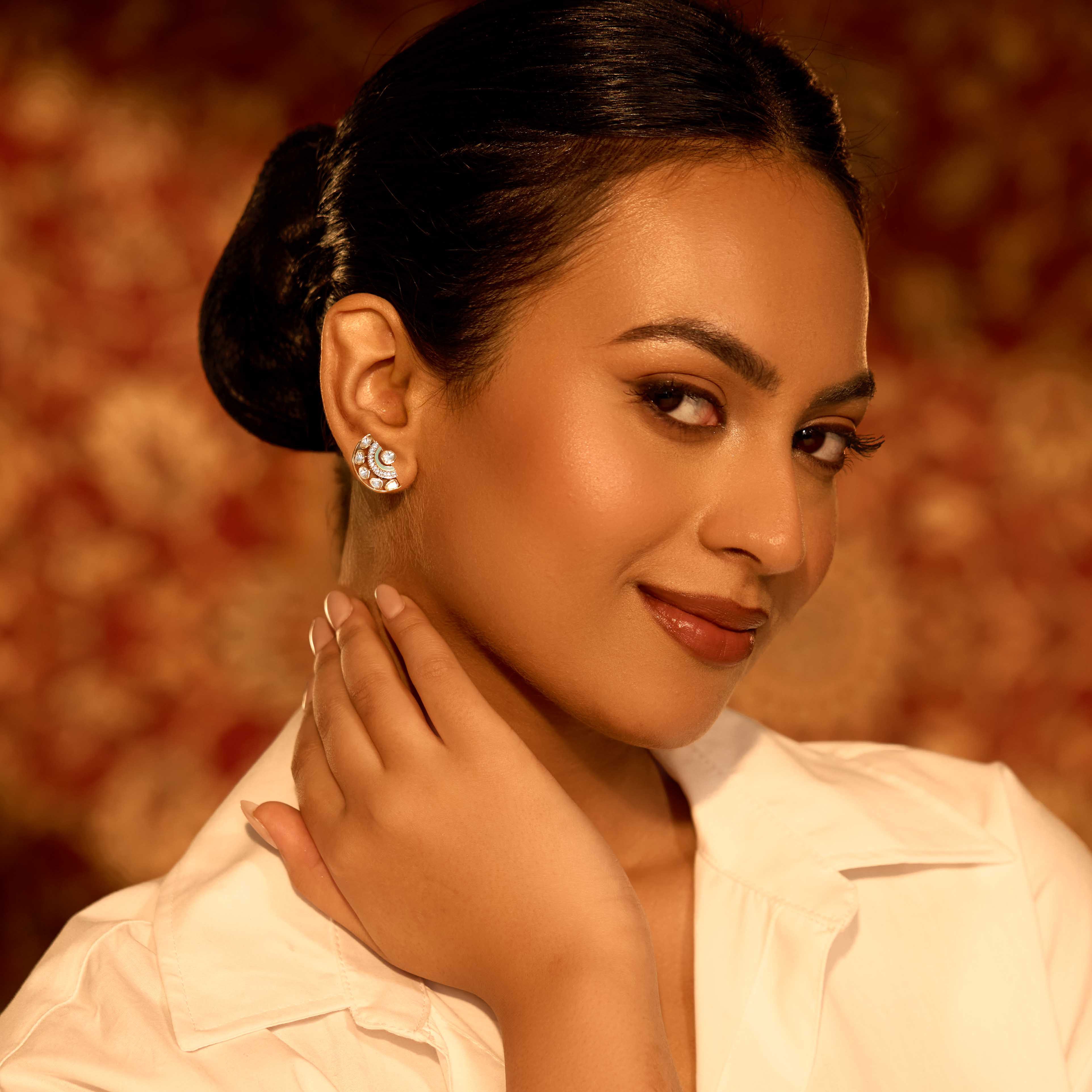 Celeste Polki Diamond Stud Earrings