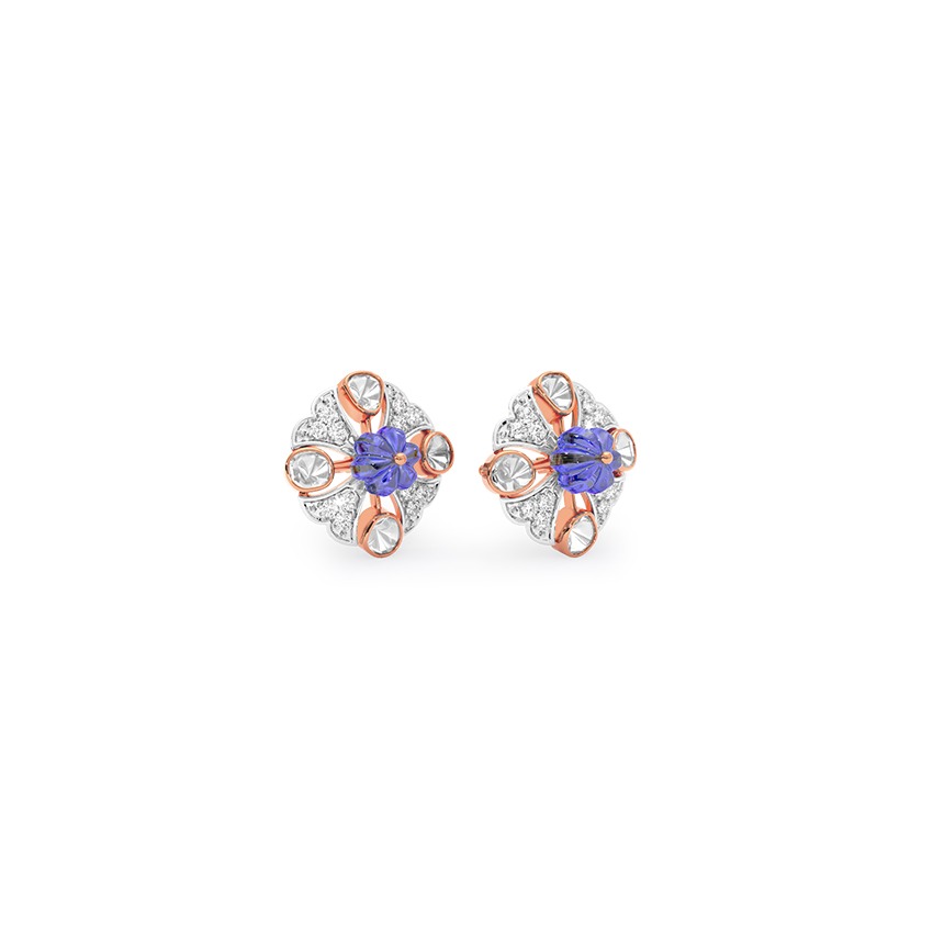 Azure Blue Gemstone Stud Earrings