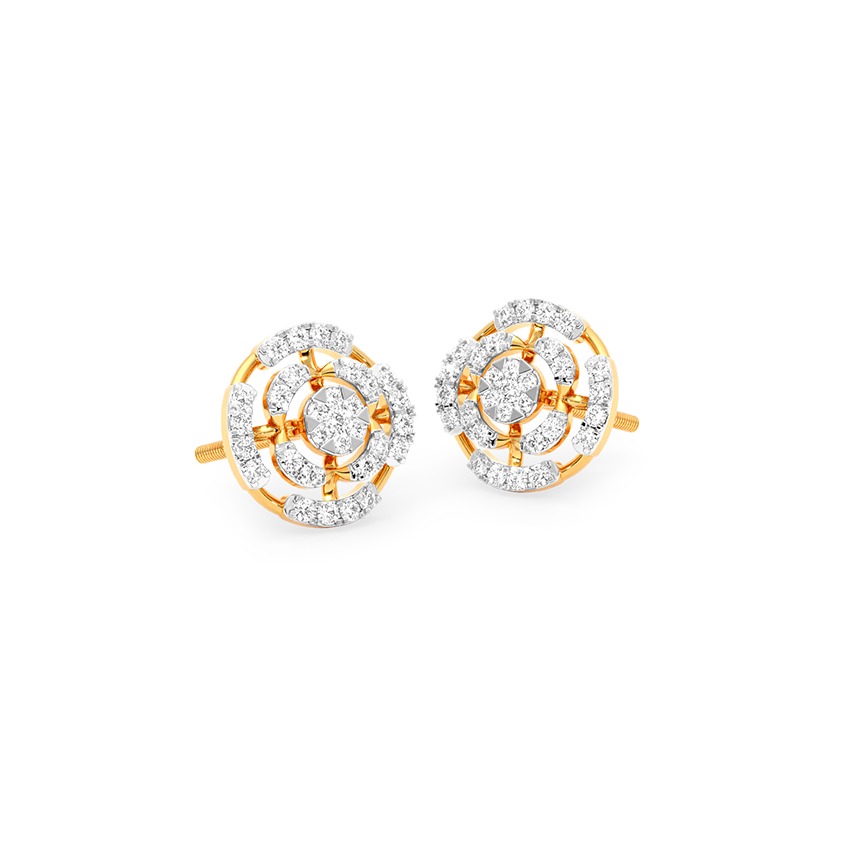 Regal Halo Diamond Stud Earrings