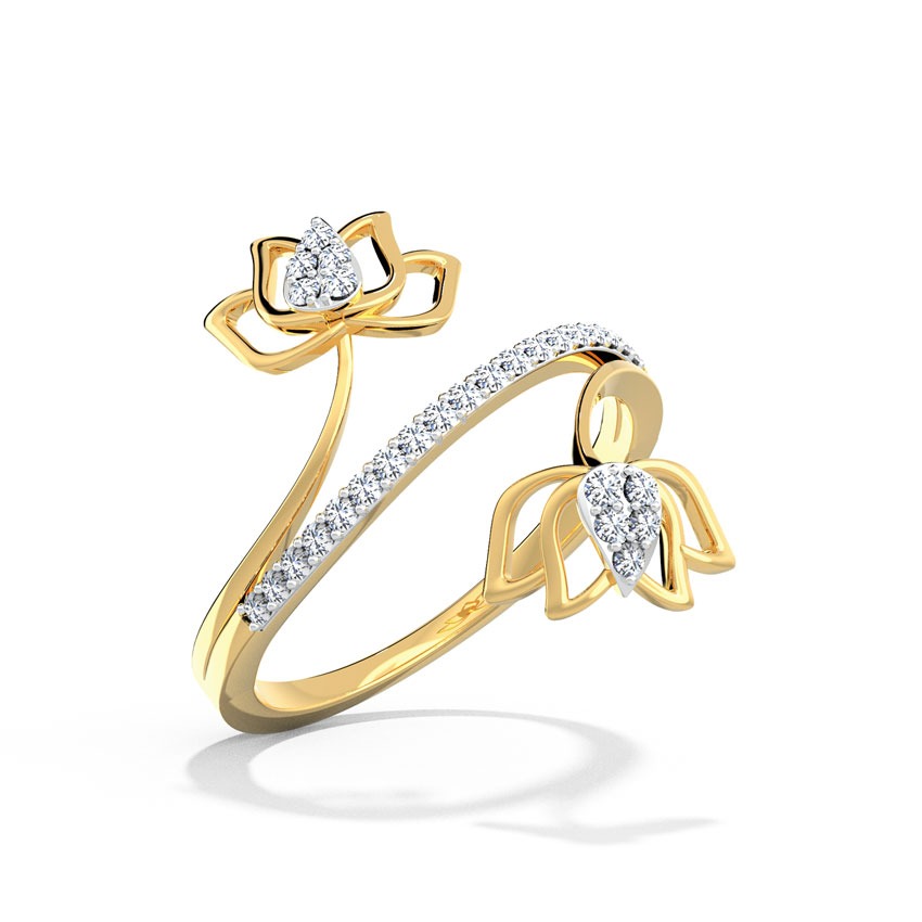 Lotus Blossom Diamond Ring
