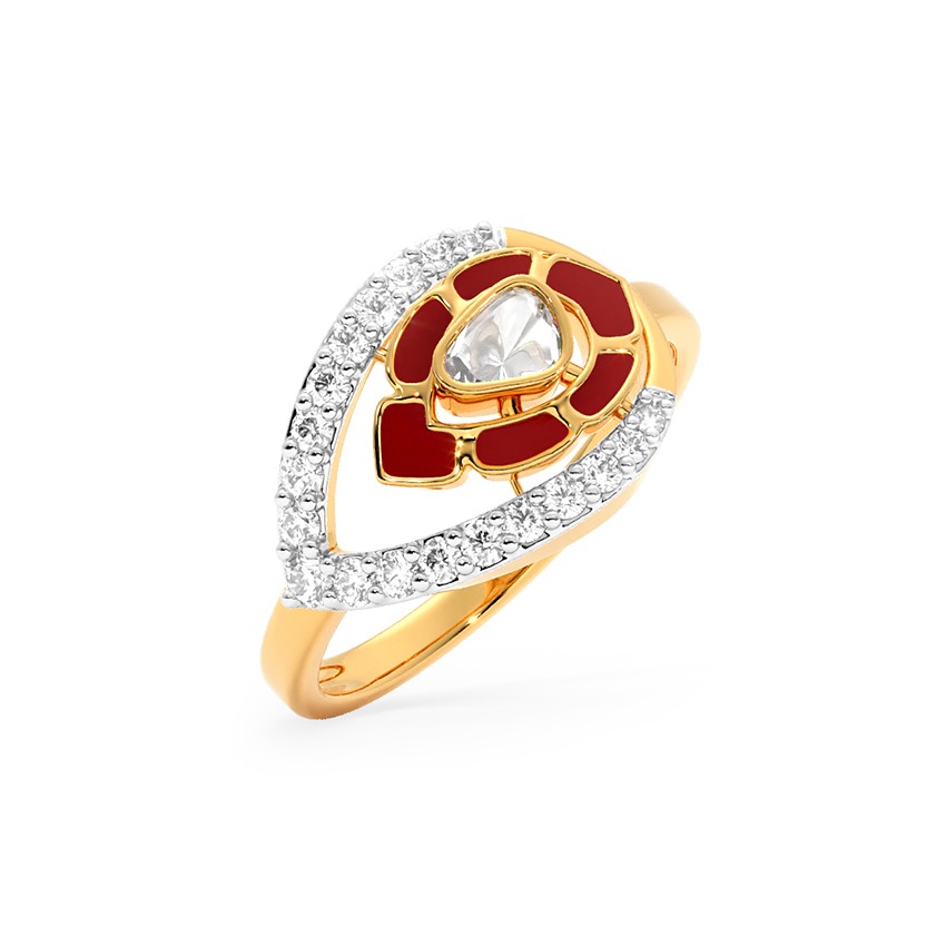 Polki Pear Gemstone Ring