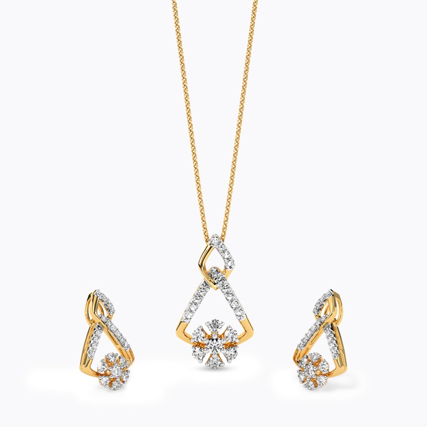 Tri Fusion Diamond Pendant Set
