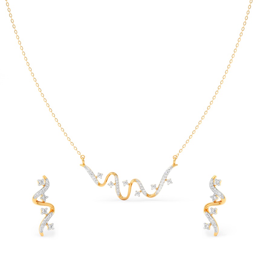 Radiant Scatter Diamond Necklace Set