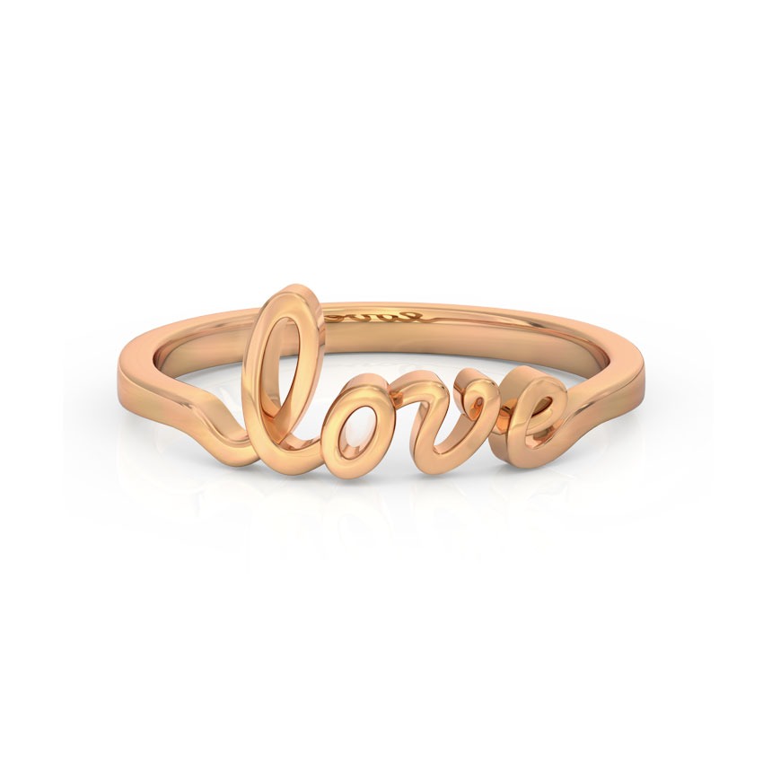 Love Cursive Gold Ring