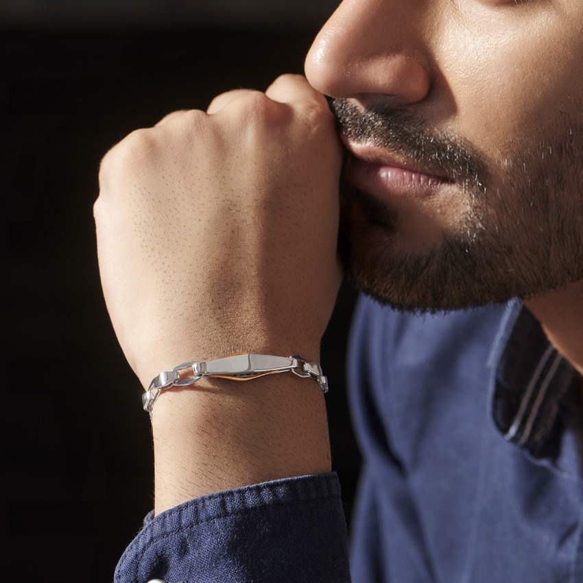 Liban Platinum Wristlet For Men