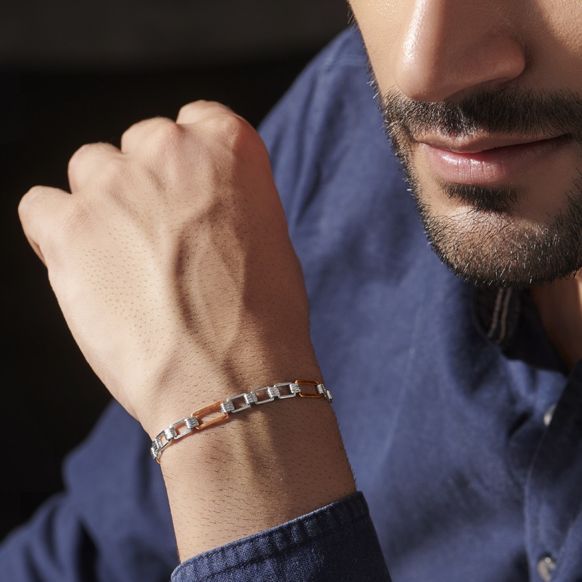 Dylan Platinum Wristlet For Men