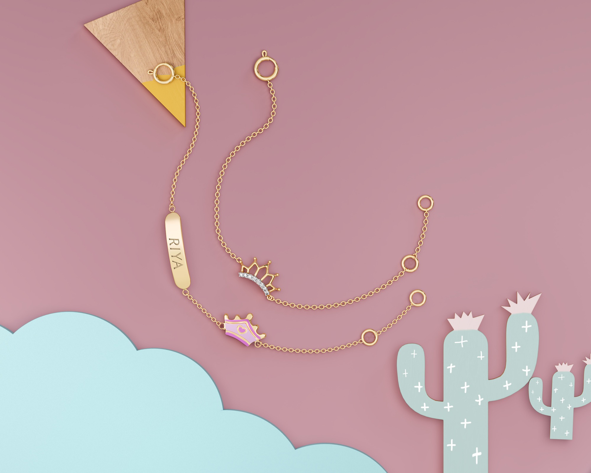 gold and diamond baby bracelets