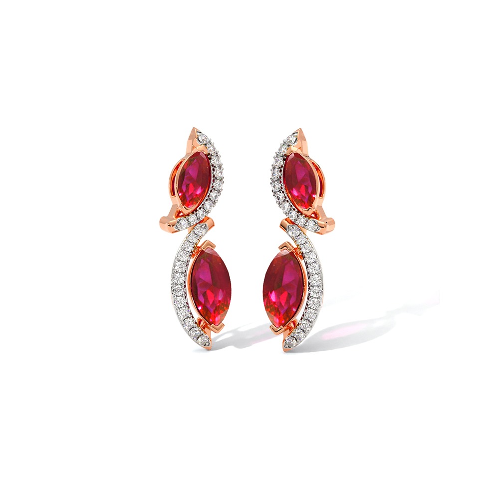 Gleaming Red Gemstone Drop Earrings