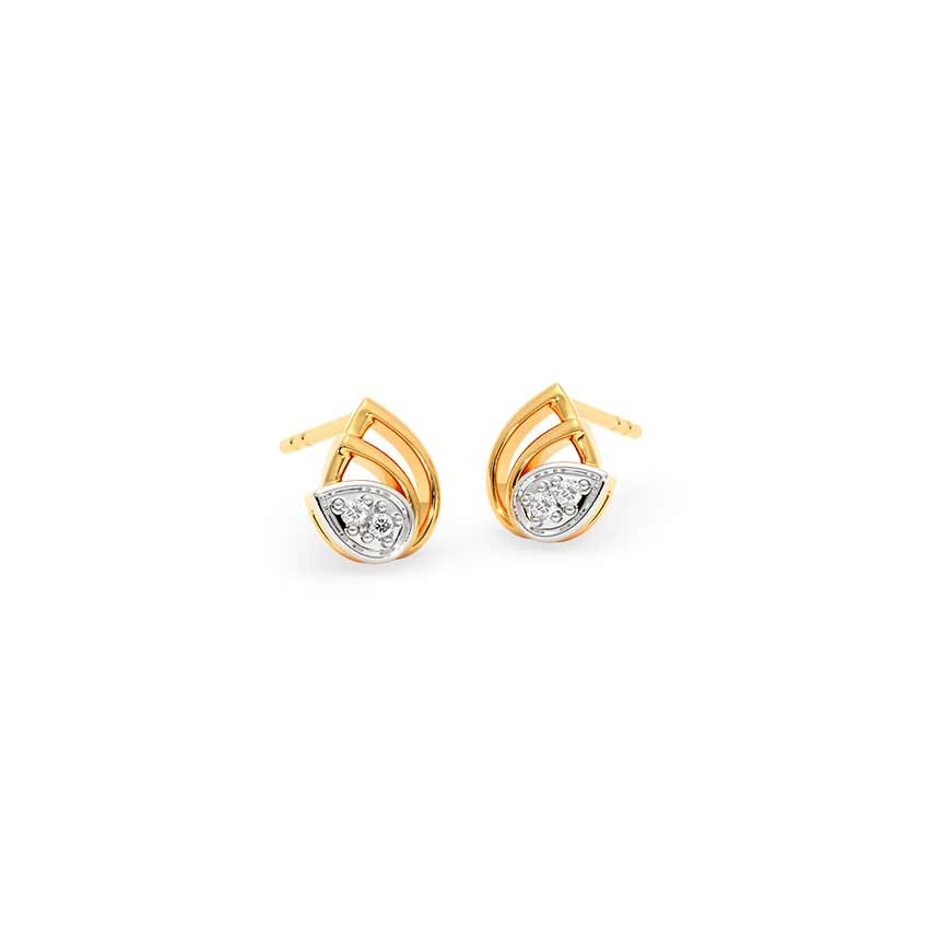 Tiny Tendril 9KT Diamond Stud Earrings