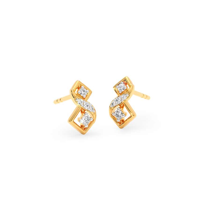 Tiny Halo 9KT Diamond Stud Earrings