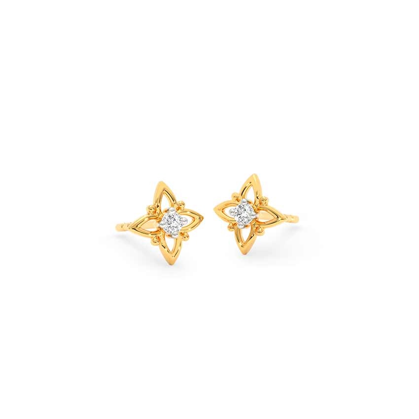 Bloom Buds 9KT Diamond Stud Earrings