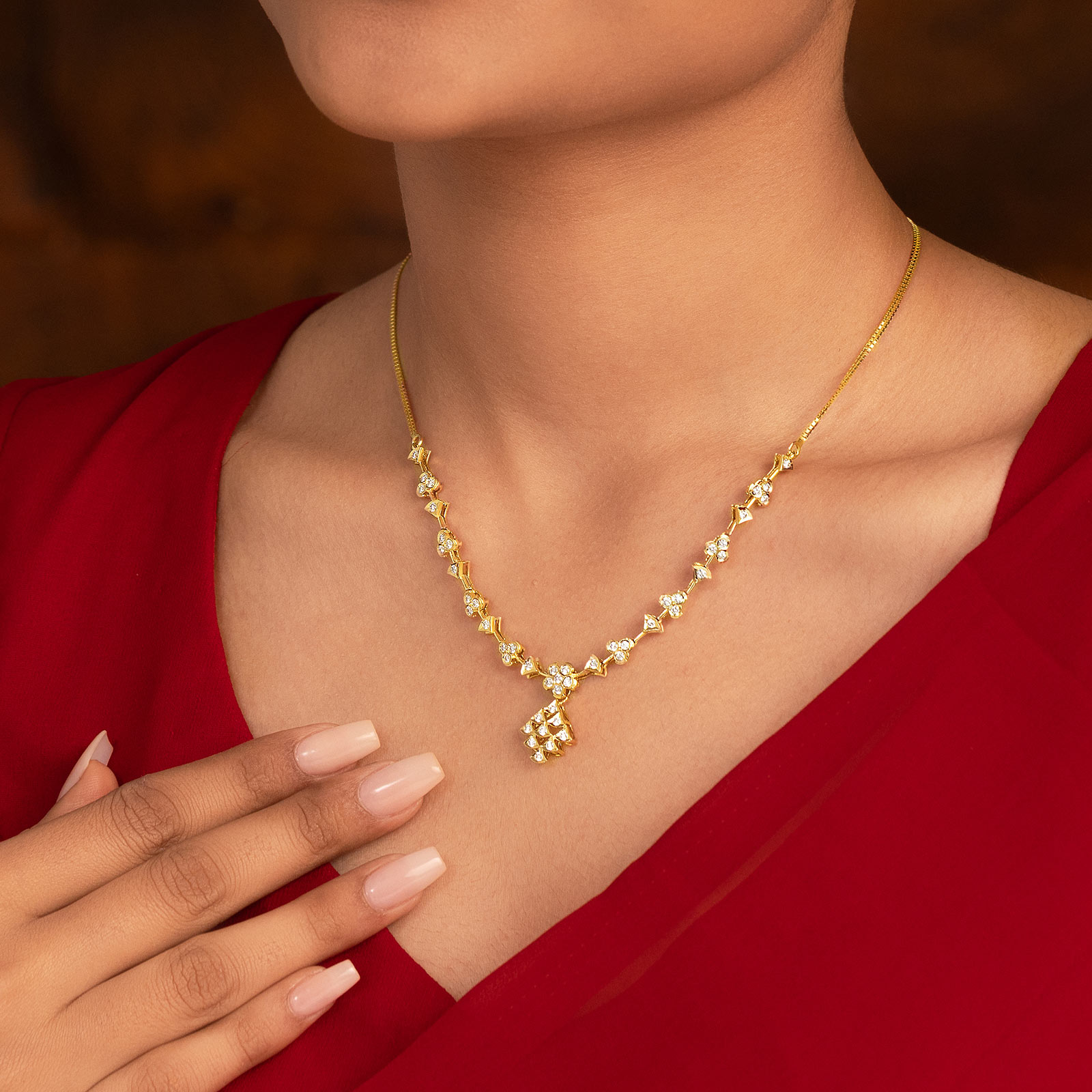 Malar 22k Gold and Diamond Necklace