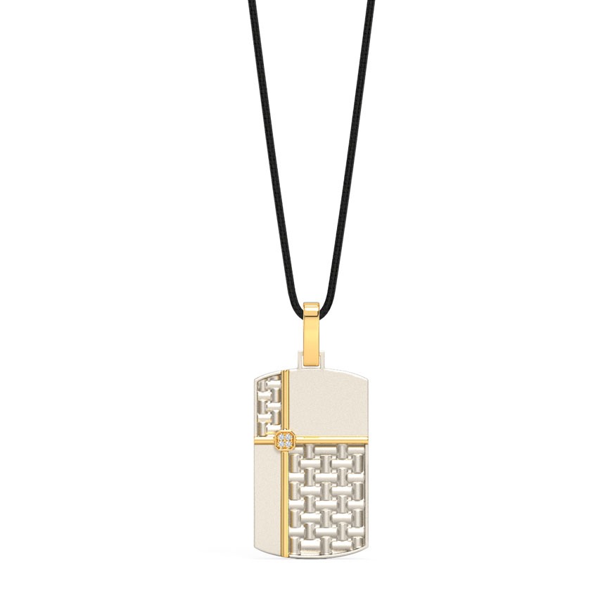 Crissed Titanium Diamond Pendant For Men
