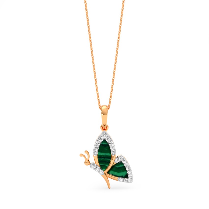 Butterfly Malachite Gemstone Pendant