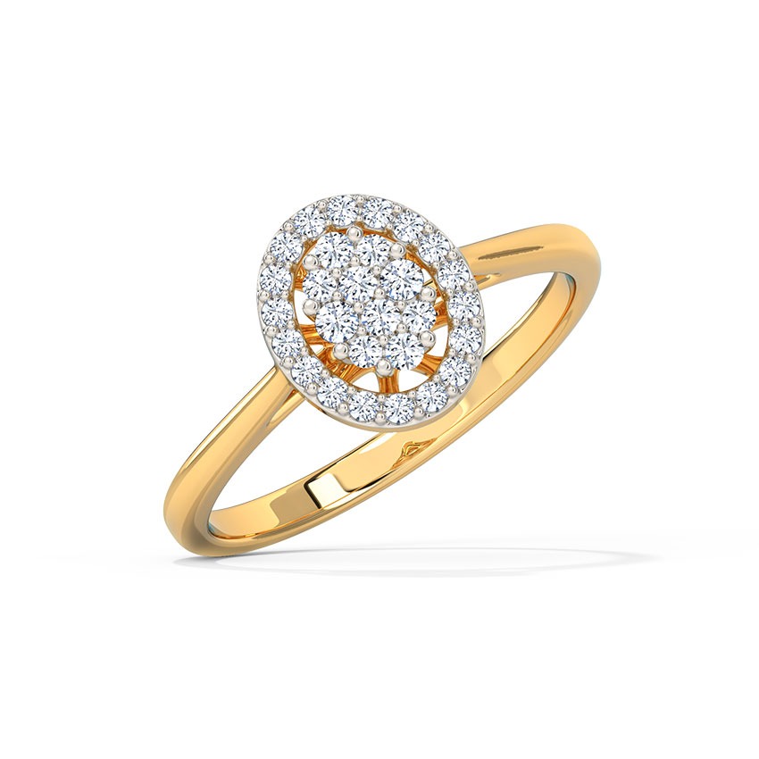 Mirage Oval Halo Diamond Ring