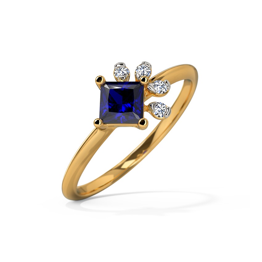 Sunbeam Square Gemstone Ring