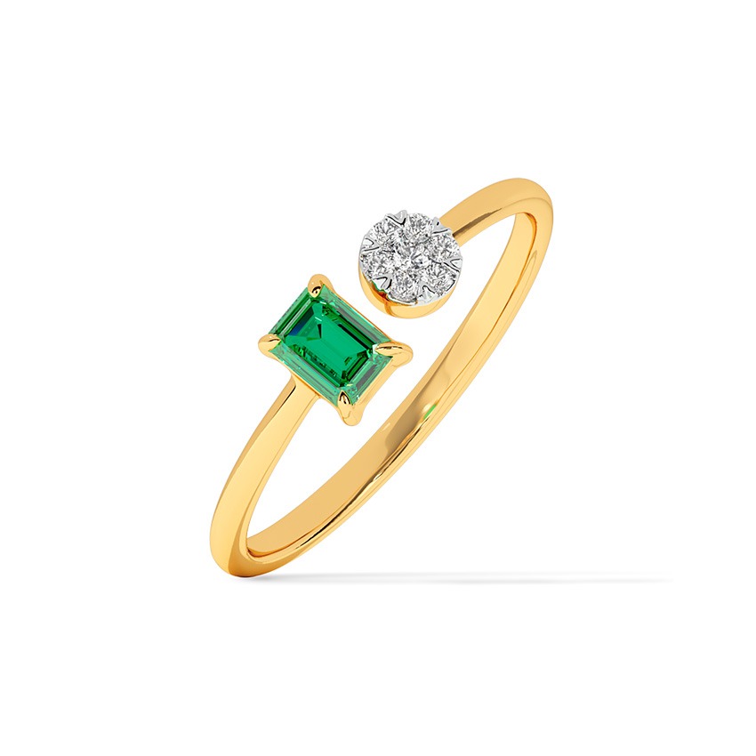Greeny Glint Gemstone Open Ring