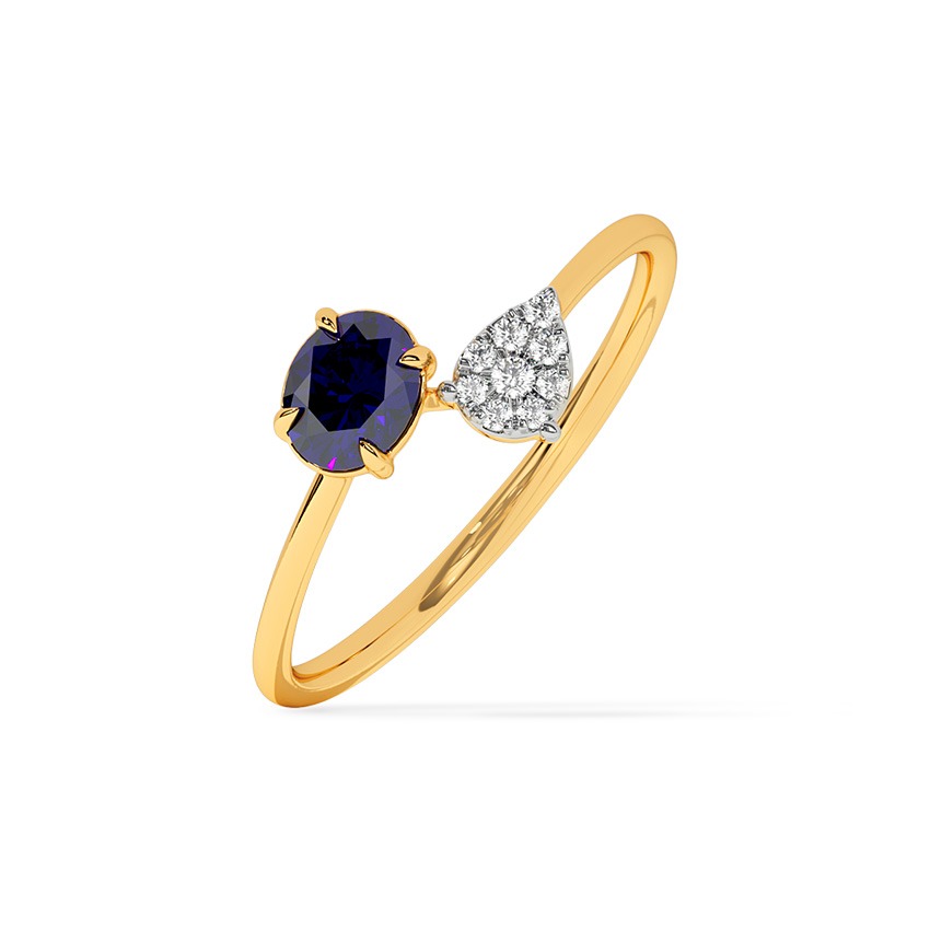 Electric Blue Gemstone Open Ring