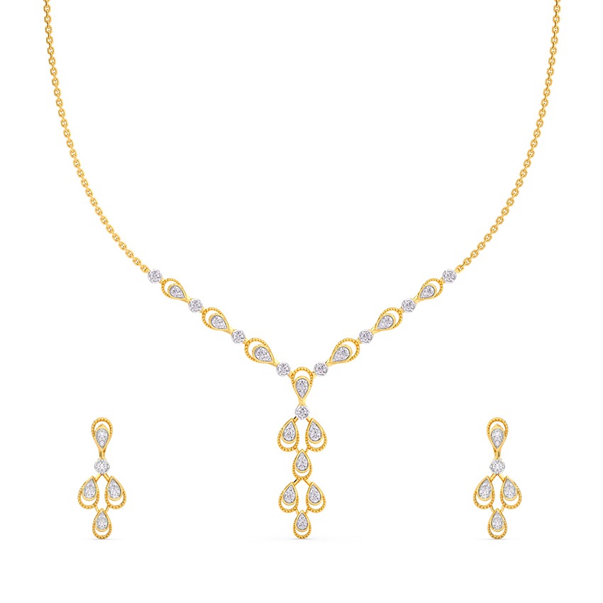 Dazzling Drops Diamond Necklace Set