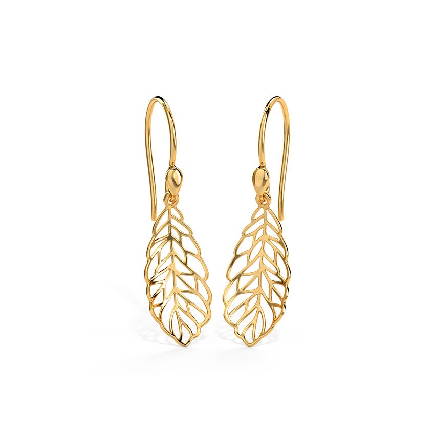 Organic Dynamic Gold Drop Earrings